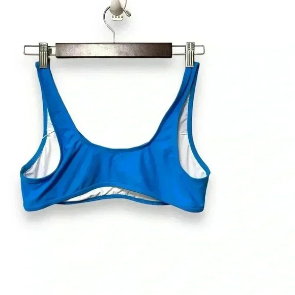 NWT Halara Solid U Neck Bikini Top Swimsuit Sky Blue Classic Design Size Latge - Picture 7 of 11